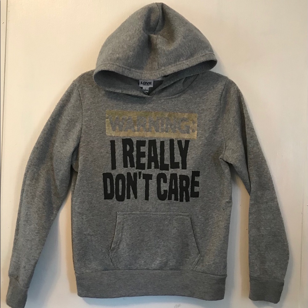 Girls Gray Hoodie Sz L